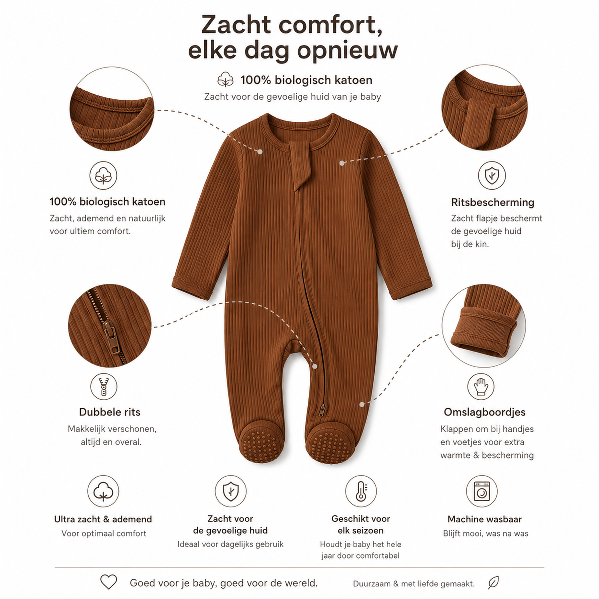 Zacht comfort, elke dag opnieuw - Milo & Mae chocoladebruin